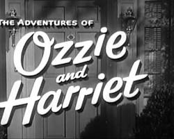 Adventures of Ozzie and Harriet 1952 TV series cast Ozzie Nelson Harriet Nelson David Nelson Ricky Nelson black and white television stills ABC show family home set, AI generated
