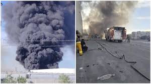 ¿Qué Pasó en la Zona Industrial de SLP? Explosión e Incendio en una Fábrica; Así se Ve la Column
