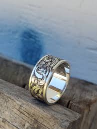 The Jason: 10mm Wide Antiqued Custom Initial Sterling Silver ...