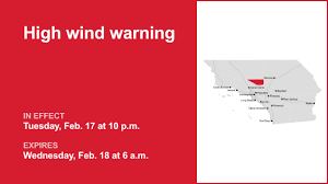 Update: High wind warning in place for Antelope Valley until Wednesday morning — gusts may reach 65 mph
