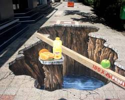 Imagen de 3d street art optical illusion sidewalk hole