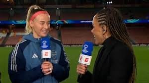 Chloe Kelly reacts to her stunning strike in Arsenal's win over Chelsea