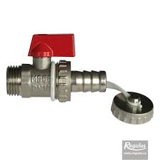 Drain Valve, G 1/2“ M, red metal handle : Regulus