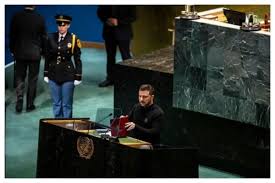 آغاز سخنرانی زلنسکی در مجمع عمومی سازمان ملل متحد