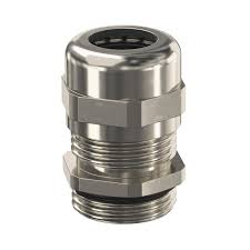 Cap nut cable gland, metric thread, silver grey, nickel ...