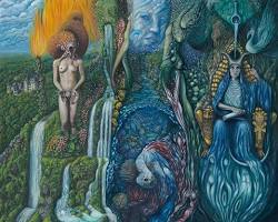 Marlene Seven Bremner alchemical oil painting Hermetic science occult visionary art, AI generated