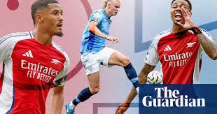 Title tussle: Arsenal’s defensive duo out to try and stop Erling Haaland 
again