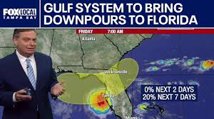 Gulf system to bring downpours to Florida