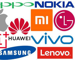 صورة Different smartphone brands logos: Samsung, Apple, Huawei, Xiaomi, OnePlus