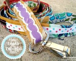 DIY dog collar and leash made from fabric scrapsの画像