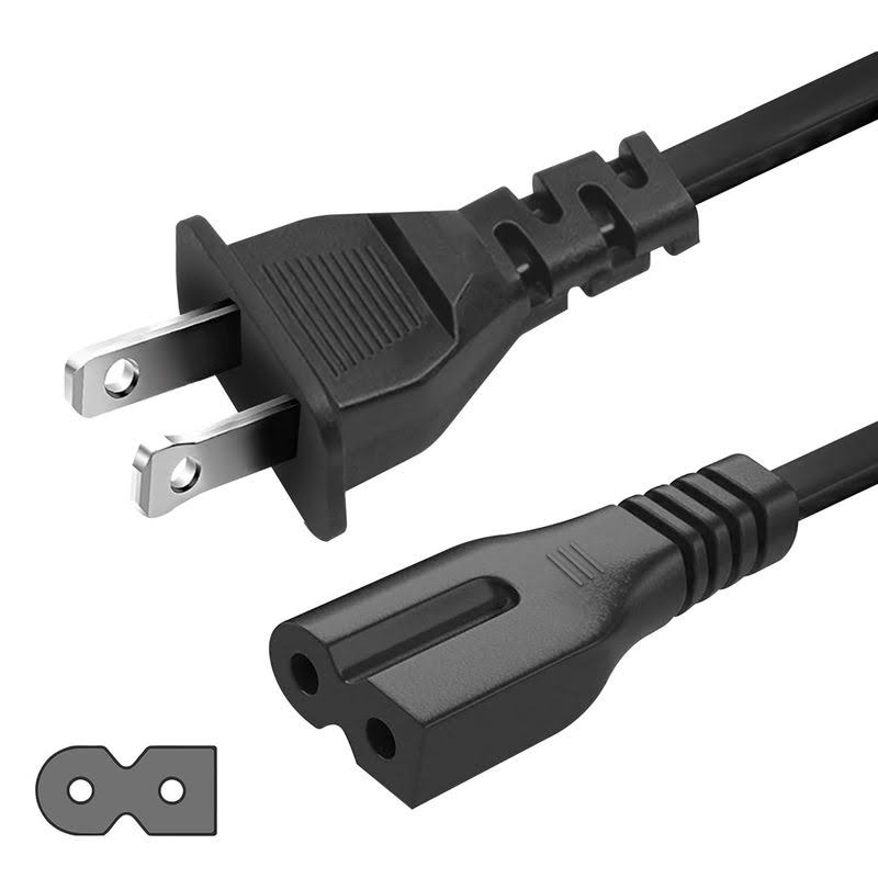 2 Prong Polarized 5ft Power Cord C7 Connector Ac Power Cable Replacement For Vizio D-e-m Series Tv