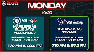 Seattle Sports Doubleheader: Mariners in Game 7, Seahawks on Monday Night Football