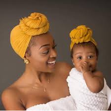 Image result for baby girl and mummy head wrap