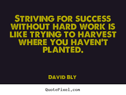 Striving for success without hard work is like.. David Bly famous ... via Relatably.com