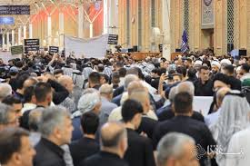 گزارش تصویری: دومین مراسم ترحیم همسر حضرت آیت الله سیستانی در نجف اشرف