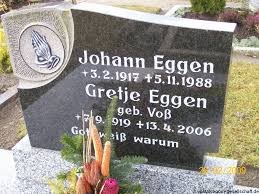 Grab von Johann Eggen (03.02.1917-05.11.1988), Friedhof Brockzetel