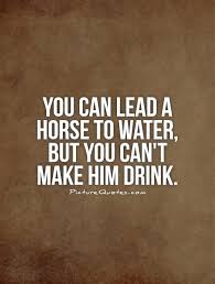 You can lead a horse to water, but you can&#39;t make him drink via Relatably.com