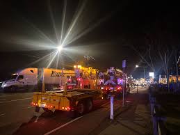 Tractor-Trailer Strikes Hot Wires in Springfield, MA