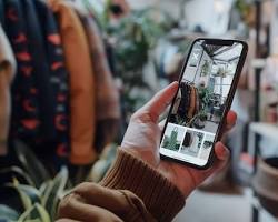 person using a smartphone to browse an online store resmi