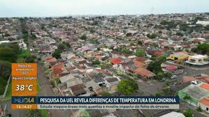 Estudo da UEL revela variação de até dez graus na temperatura entre bairros de Londrina
