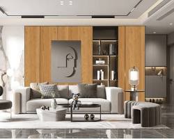 Image of modern luxury living room with high resolution eco friendly textured wall paint 2025 trends