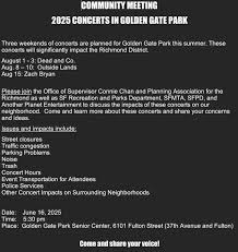 From a Reader: Community Meeting – Summer Concerts in GG Park