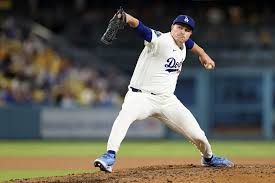 Tarik Skubal pitching for the Los Angeles Dodgers against the Cincinnati Reds