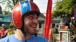 Joe Brancaleone Rockin The Evel Knievel Helmet - dsc04853