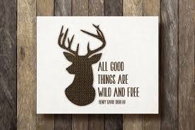 Thoreau Quote Print - Printable 8x10 - Stag Silhouette - Rustic ... via Relatably.com