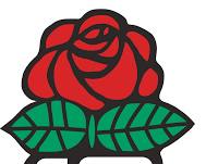 Image of socialist symbol, a red rose