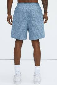 Fallon Jacquard Relaxed Shorts - Blue | Fashion Nova