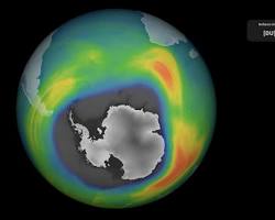 Hình ảnh về Satellite image of the ozone hole