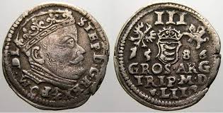 Stefan Bathory 1576-1586. 3 Gröscher. Polen-Litauen Münzen - 130924002bz