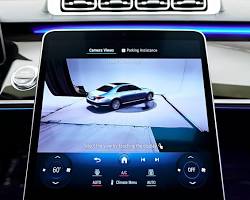 MercedesBenz MBUX Active Parking Assist screen display and camera 360 view, buatan AI