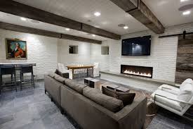 Image result for Basement with Exposed beam & flush light