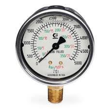 Stainless Steel High Pressure Fluid Gauge, 0-5000 psi (0-344 ...
