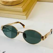 DHgate.com:Womens Oval Sunglasses with Arc de Triomphe Frame - Gold Wire, Green Mirror Lens, Polarized, UV400 Protection:Fashion Accessories