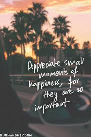 Appreciate small moments of happiness, for they are so important ... via Relatably.com