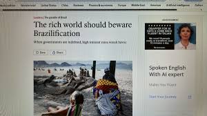 Economist alerta para risco de 'brasilização' da economia global