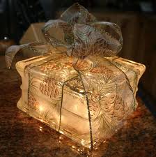 Image result for glass block lighted christmas present