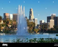 Image of Los Angeles skyline with rising water