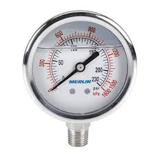 230 PSI, 1/4 in. NPT Liquid-Filled Pressure Gauge