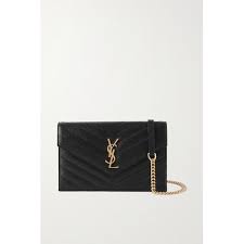 SAINT LAURENT - Cassandre Envelope Mini Matelassé Leather Shoulder Bag - Black for Women