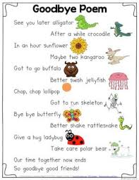 student farewell poem images | Goodbye Rhyming Poem | Kindergarten ... via Relatably.com