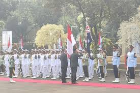 Upacara Kehormatan Sambut Kedatangan Menhan Australia di Kemenhan RI