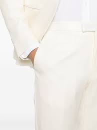 Tagliatore - textured single-breasted suit - men - Virgin Wool/Silk/Cupro - 52 - White - Product from Farfetch