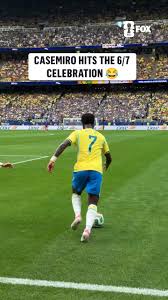 Casemiro scores and hits the 6/7 celebration off the equalizer for Brazil