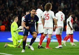 PSG survive Monaco scare to reach Champions League last 16