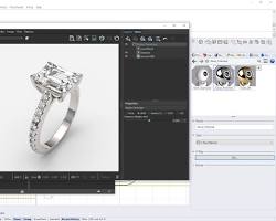 Imagem de comparison between a 3D model and its rendered version in KeyShot