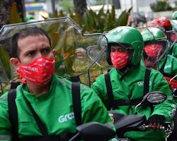 Image of Ojek online driver Bekasi